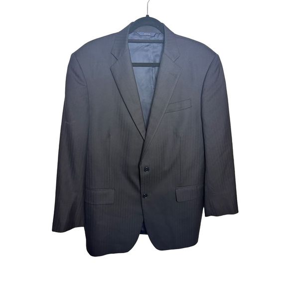 Brooks Brothers 1818 Madison Saxxon Navy 2-Button Striped Size 42R Men’sa - Picture 1 of 9